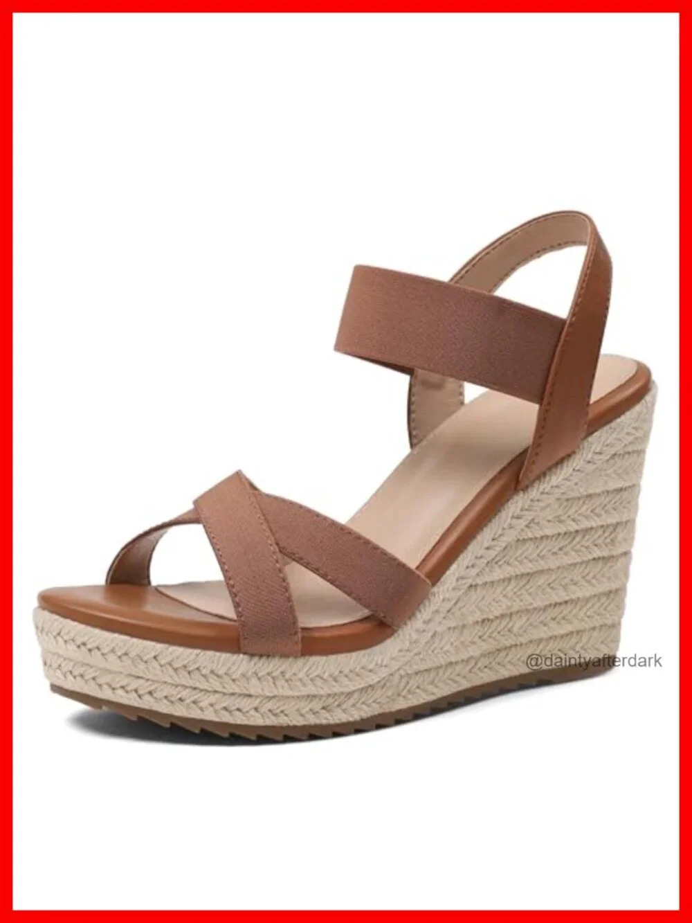 Womens Open Toe Espadrille Wedge Sandals Platform Heels Slip On Comfort Summer